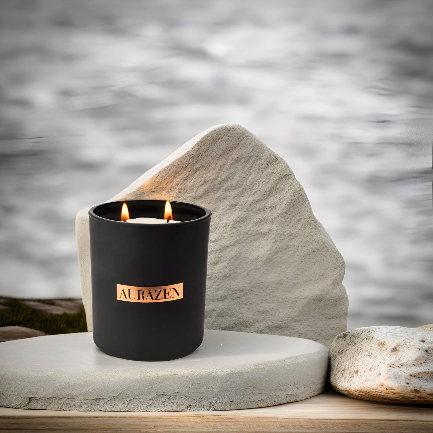 AURAZEN- Bergalav Scented Candle - Non Toxic Beeswax - 220 gram